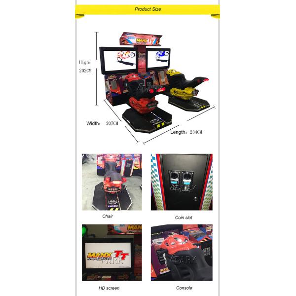 2 Player Electronic Tt Motor Racing Simulator Arcade Game Machine For Game Center