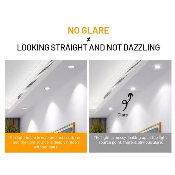 8W IP54 Anti Glare CRI93 LED Spot Down Light Beam Angle 15°/24°/38° 2700K-6500K Потолок установленный вниз свет с CE RoHS