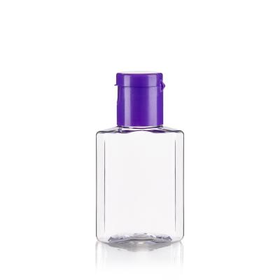 20ML Square Clear Bottle With Purple Flip Cap For  Handwashing Fluid