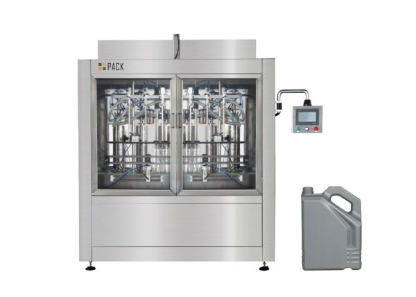 Automatic factory price 6 nozzles linear servo motor lube oil filling machine line