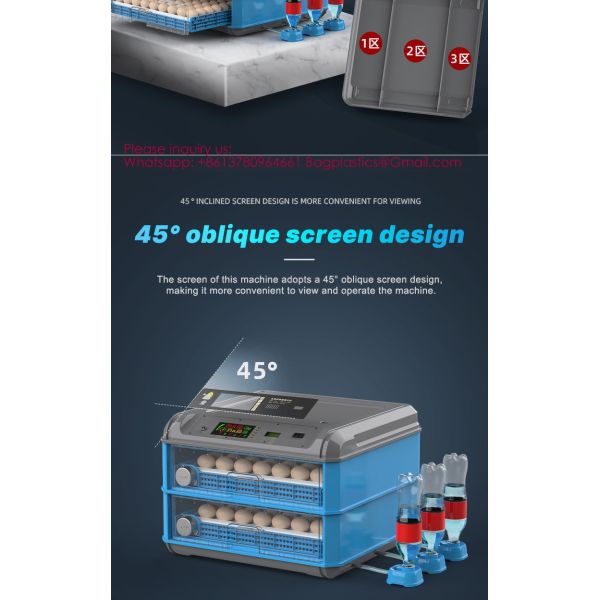 100 to 300 Eggs Incubator Automatic Egg 300-Egg High Hatching Rate Mini Incubator for Chicken Duck Quail Farm or Home Use Automatic Chicken Solar Incubator Intelligent Control Poultry Chicken Hatch