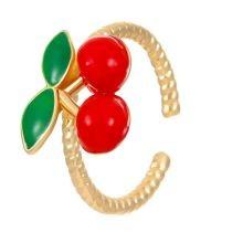 3.565g 8# Copper Finger Ring Strawberry Round Ring
