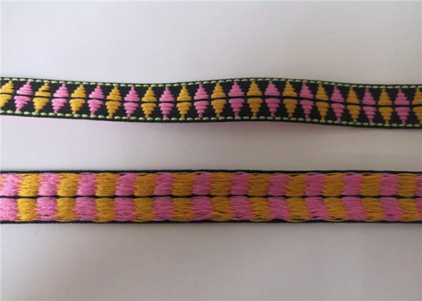 1.5cm Woven Jacquard Ribbon Colorful Pattern High Strength Size Customized