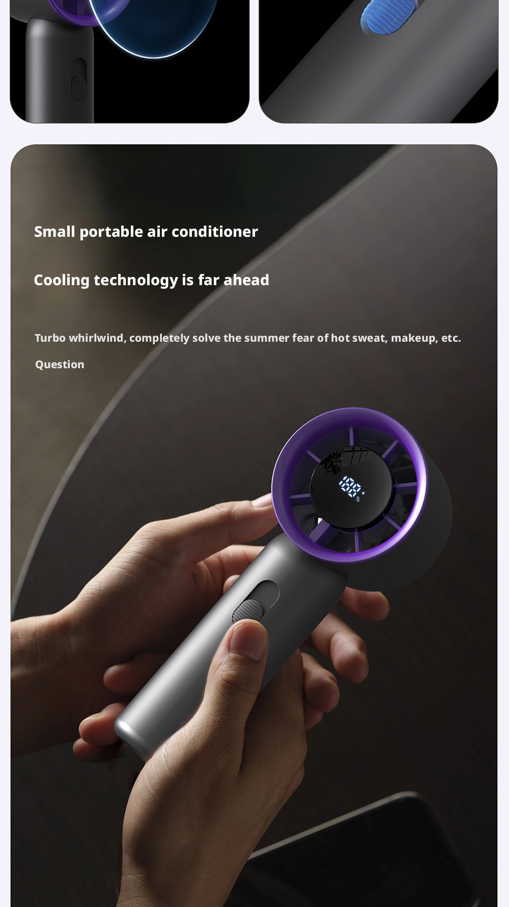 Customized Small Handheld Fans Battery Operated 100 Speed High Speed Silent Design