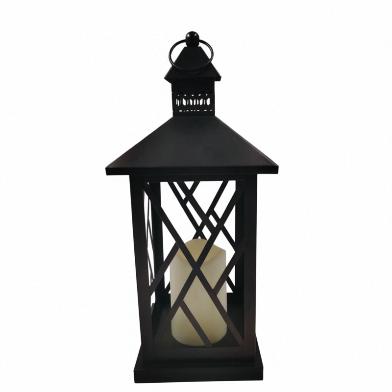 Clear Glass Panels Vintage Style Lantern Rustic Outdoor Decorative Lighting Fixture Ideal for Garden Patio Porch and Home