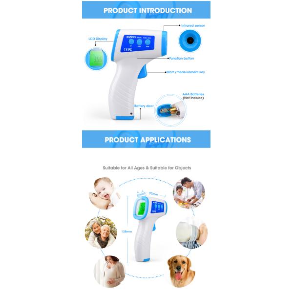 CE Digital Body 5cm Non Contact Medical Thermometer