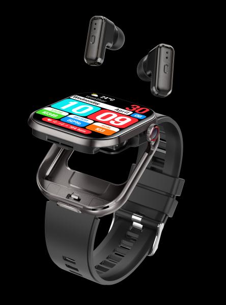 T99 2 In 1 Smartwatch Wireless TWS Earbuds 2.02inch IPS Bluetooth Call IP67 Waterproof 300mAh