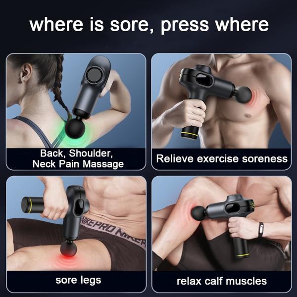 8 Heads Handheld Body Massager Gun Deep Tissue Full Body Percussion Massage Gun