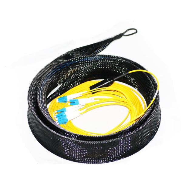 15m 12 Cores Fiber Optic Jumper / 12 Fiber OS2 Pre Terminated Single Mode Fiber 2.0mm