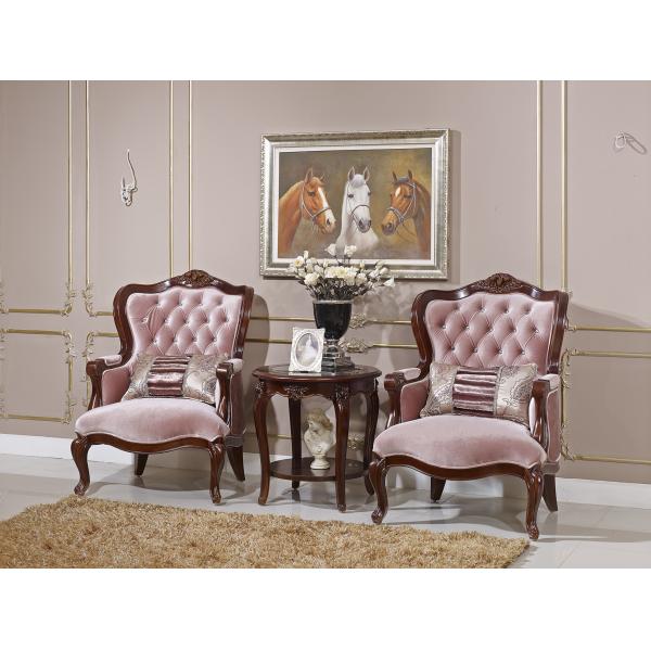 800*900*1140 Living Room Sofa Chair Rose Pink Fabric Solid Wood Frame Leisure Armchair