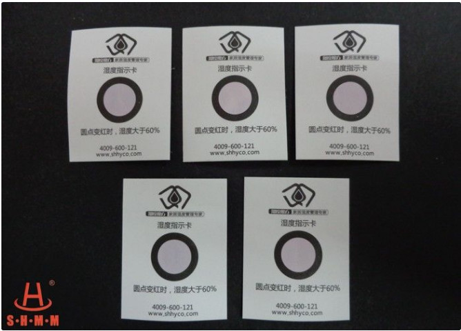 One Dot 60% Humidity Indicator Card For Household Storage , Blue To Pink