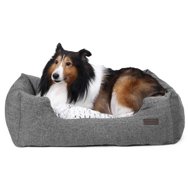 Warm Dog Proof Cushions , Indestructible Dog Cushion Plush Removable  Cover