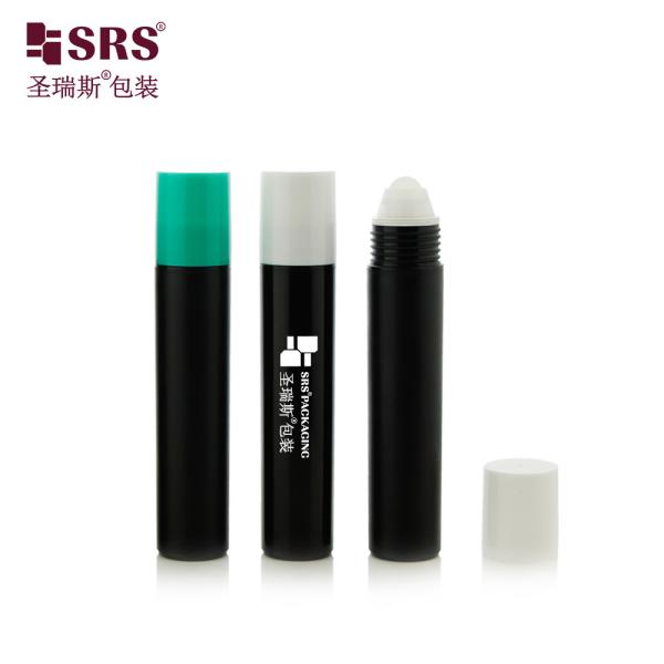 Frosted Surface 20ml Empty Eco Friendly Plastic Roller Ball Bottles With Screw-on Closure And Green Cap For Cosmetic
