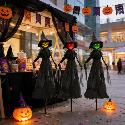 halloween jack-o'-lantern ground light | 1.3m(h) | 45cm plug rod | glowing eyes & sound | eco-friendly & waterproof | home & commercial use | moq 500pcs