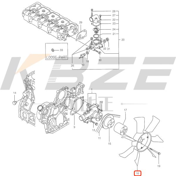129981-44740 12998144740 YANMAR 4TNV94 ENGINE 4H 7B FAN BLADE FITS DH55 DH60-7 R55-3 MINI EXCAVATOR