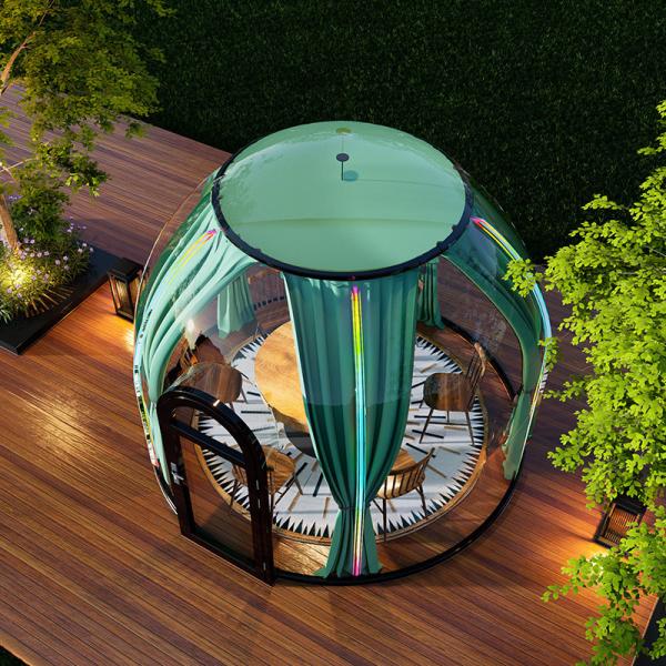 Transparent PC Dome Spherical Dining Room in Steel Structure Bubble House for Star Gazin