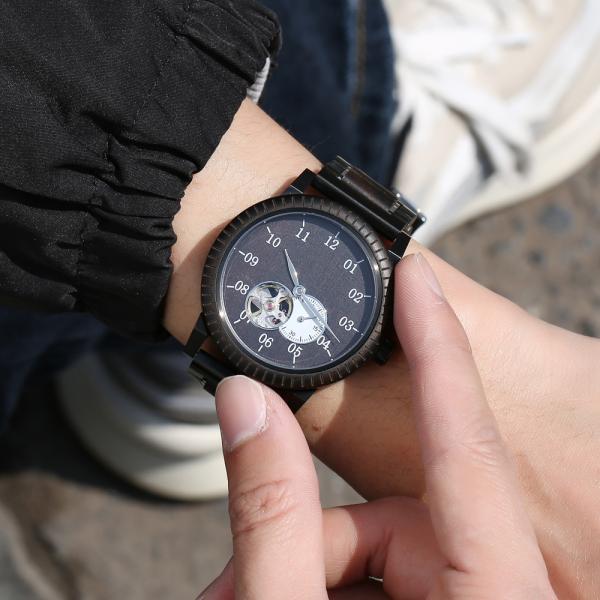 Скелет полости золота наручных часов 3ATM роскошных автоматических людей водостойкий механический