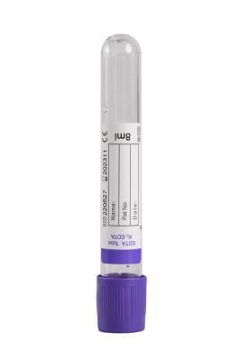 Anticoagulant 6 Ml EDTA Blood Tube  Purple EDTA Coated Tubes EDTA Vacutainer