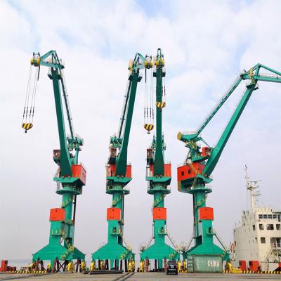 Cabin Control  30ton Harbour Portal Crane Dock Jib Gantry Crane Four Link Type