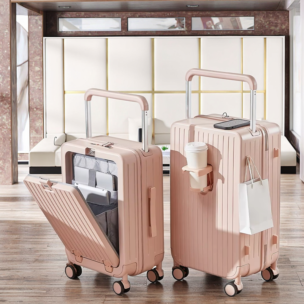 High Quality Luxury Large TSA-Approved Suitcase with Type-C USB Charging Port Durable Lightweight Luggage with Locks