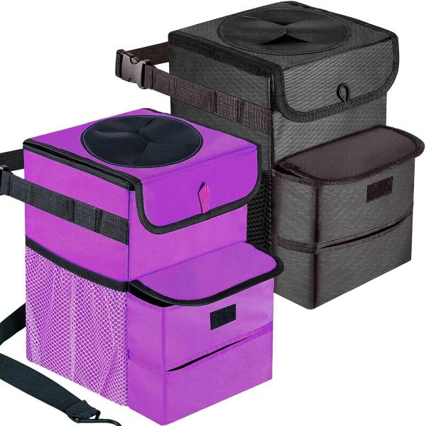 Car Trash Can For Car Cute, Car Trash Bag Bin Hanging Waterproof Automotive Car Garbage Cans Leak Proof Vehicle