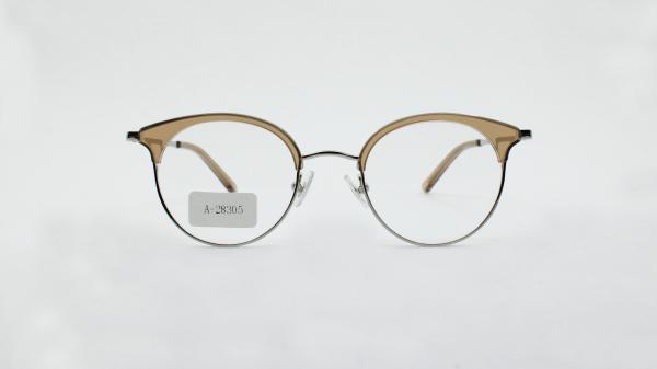 Round Optical Eyewear Non-prescription Eyeglasses metal acetate Frame Vintage Eyeglasses Clear Lens for Women and Men