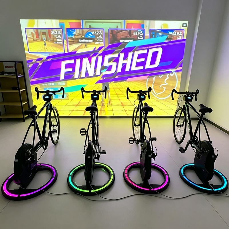 Interactive Exercise Bike with 3500 Lumens Gamified Cycling Projection System Featuring 3 Game Modes and Ultra-Low Latency Tracking