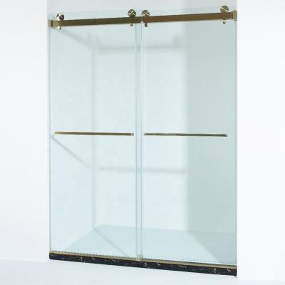 Modern Design 3/8 Inch Tempered Glass Double Sliding Doors for Commercial Buildings