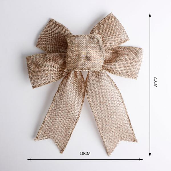 Customized MSD Wired Jute Burlap Ribbon Bow Holiday Bow Christmas Bow for Decoration
