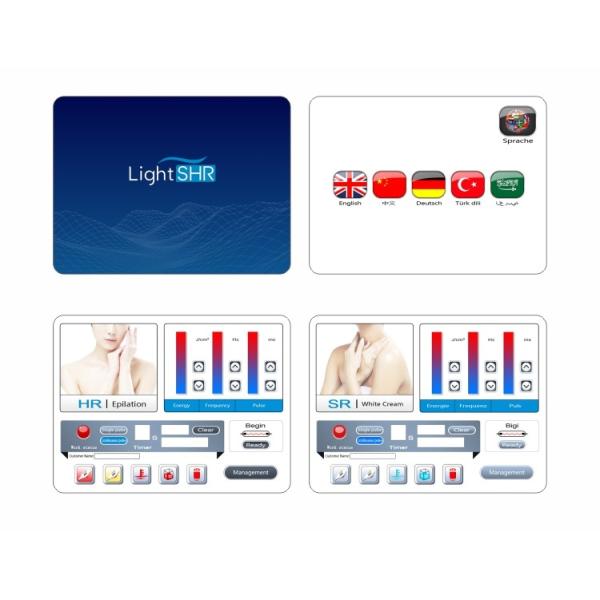 Eliminación de vello Rejuvenecimiento de la piel SHR IPL máquina de belleza 2000W con 2 asas