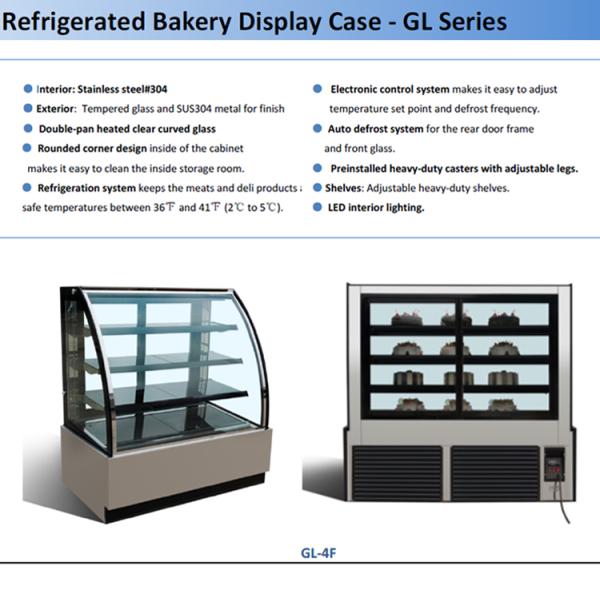 Bakery shop refrigeration equipment double layers cake showcase with CE/ETL