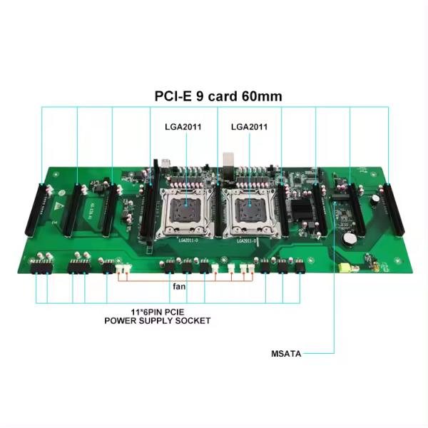 Customized high quality X79 9gpu motherboard for rtx3060 3060ti dedicated graphics card X79 mainboard