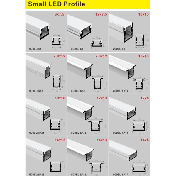 Canal anodizado 14*8mm de alumínio da extrusão do perfil da tira do diodo emissor de luz para a montagem de superfície