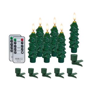 LED Taper Candle with 3D Flickering Glow and 10-Key Remote Control for Christmas Tree Decoration featuring 24-Hour Auto Timer