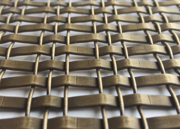 Antique Plated Stainless Steel Architectural Wire Mesh For Cabinet Window