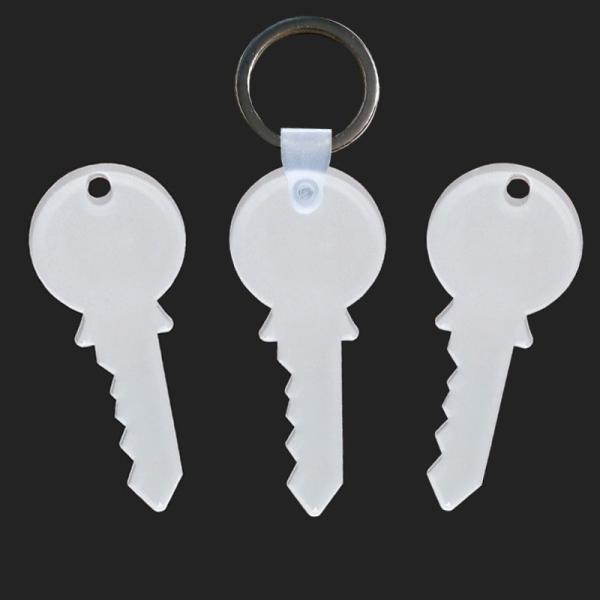 Sublimation Blank Key Shape Acrylic Keychain For Sublimation Heat Transfer Printing