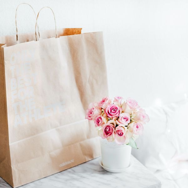 Custom Printed Logo Recyclable  Craft Packaging Kraft Paper Bag Shopping Bags With Handle