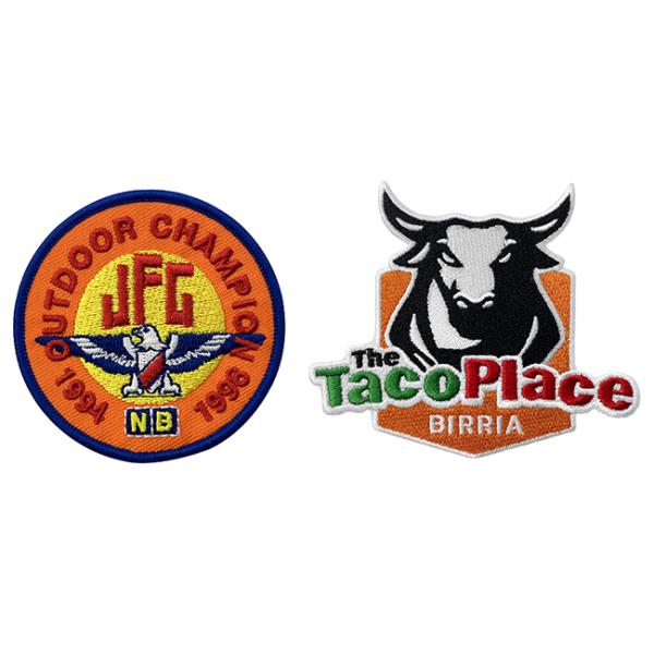 Hierro de encargo del bordado del pecho del campeón de la venta caliente en el remiendo Logo Name Patches