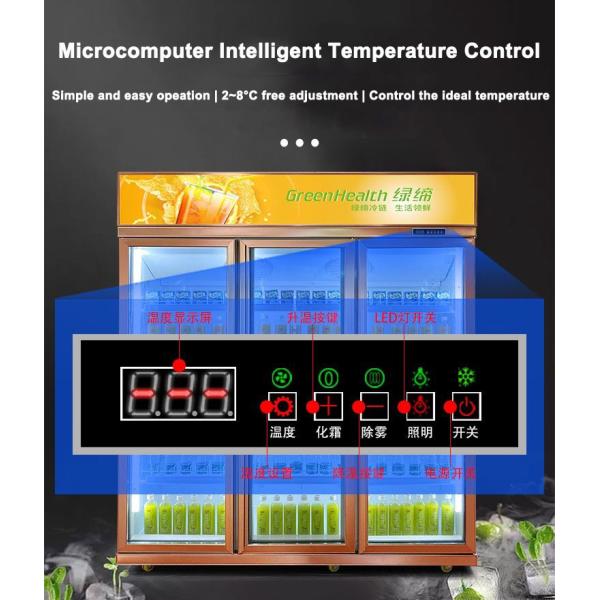 Réfrigérateur transparent de boisson de porte en verre de grand espace pour le produit réfrigéré