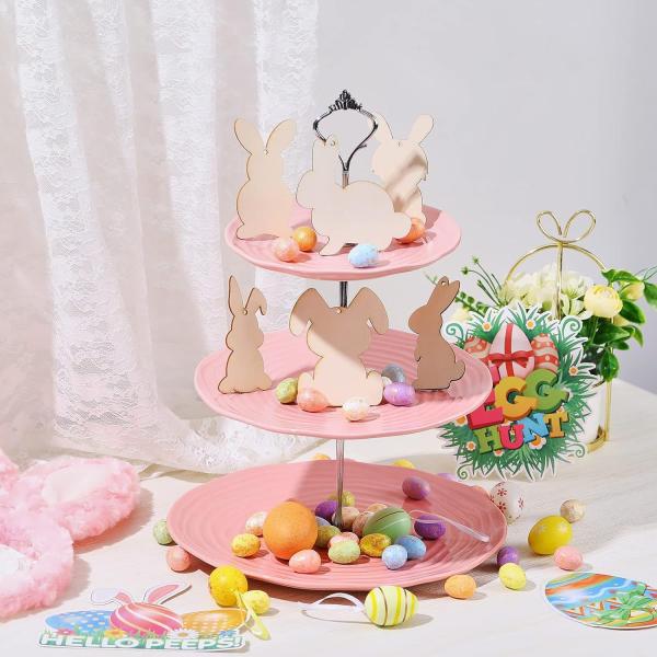 Camisetas de conejo de madera sin terminar, cortes de conejo colgantes Etiquetas artesanales en forma de conejo Ornamentos de colgantes de madera