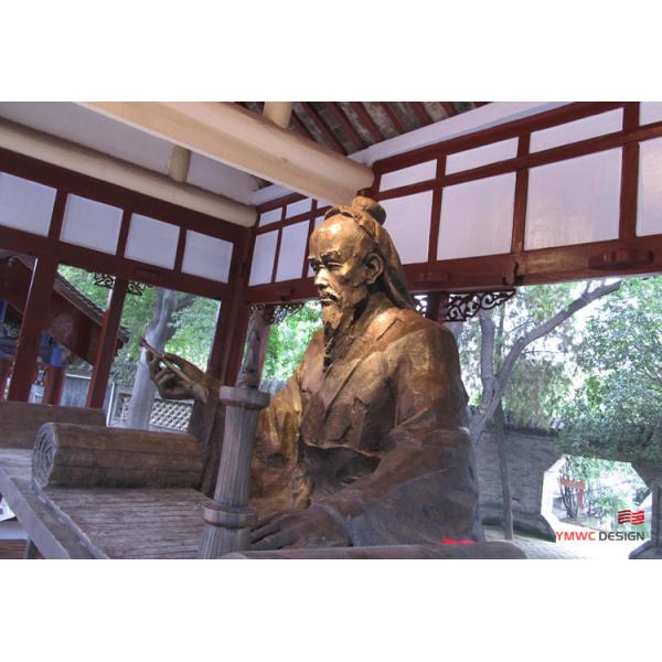 Bronze Statue of Hua Tuo in Red Copper Historical Figure Sculpture for Customization