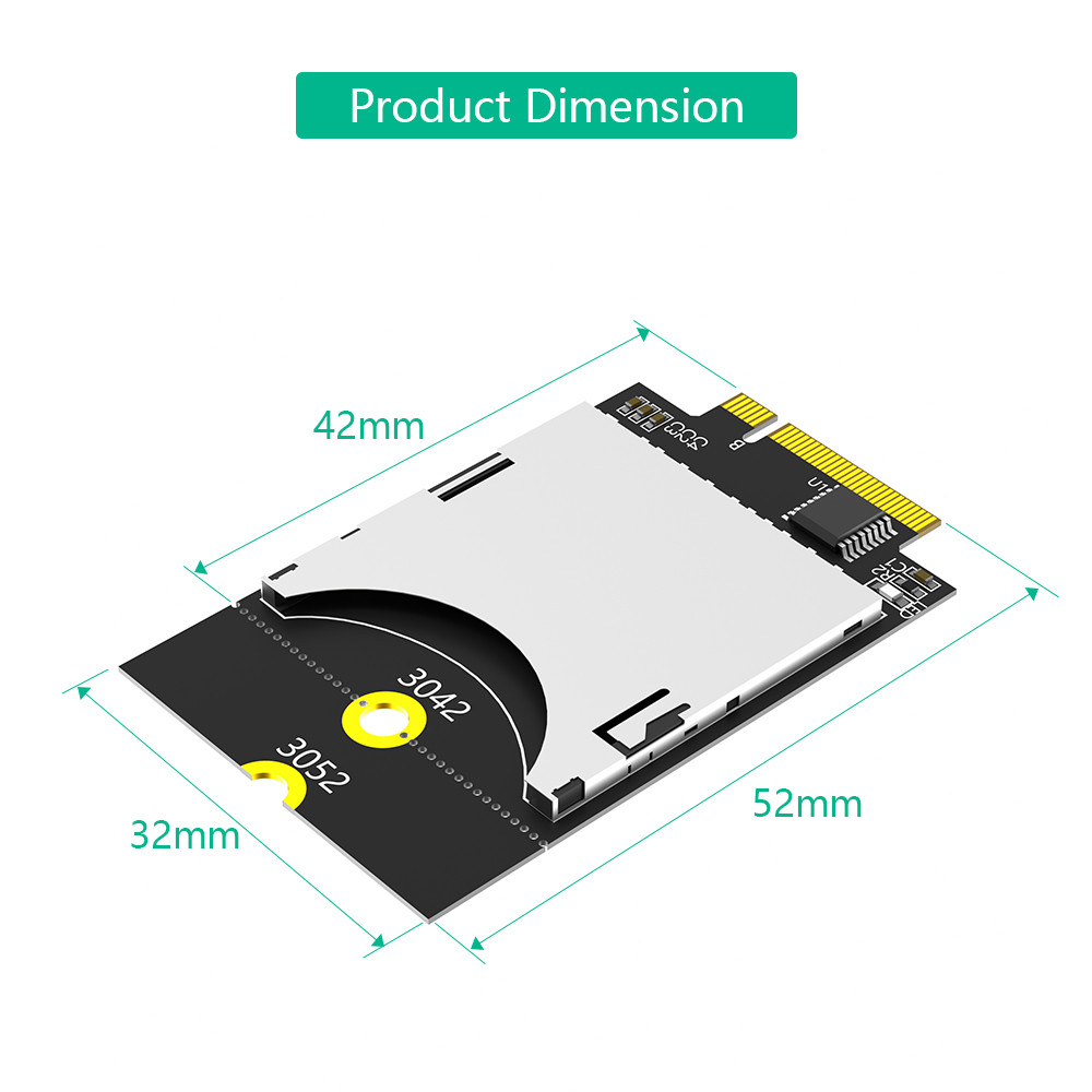 NGFF M.2 Key-B Интерфейс для карты SD-карты (поддержка USB-Bus, не SATA-Bus)