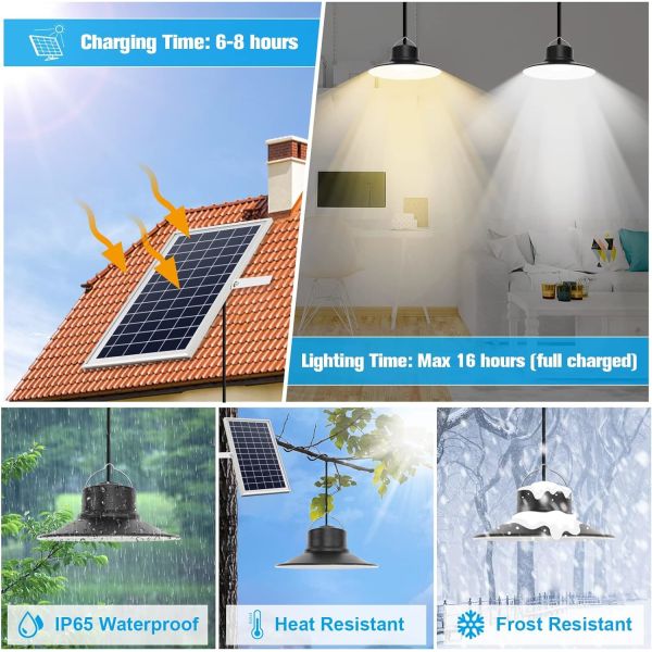 Smart Dimming | IP65 Waterproof | Solar Pendant Light | Villa Courtyard Outdoor Lighting