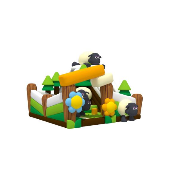 Da cidade inflável do divertimento das crianças tema atrativo dos carneiros inflável fora do campo de jogos de divertimento