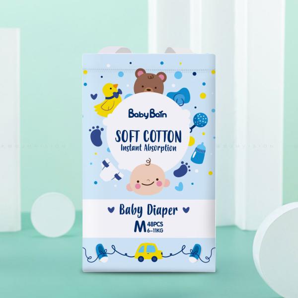 Private Label Sleepy Cotton Baby Diapers Disposable With 3D Channel