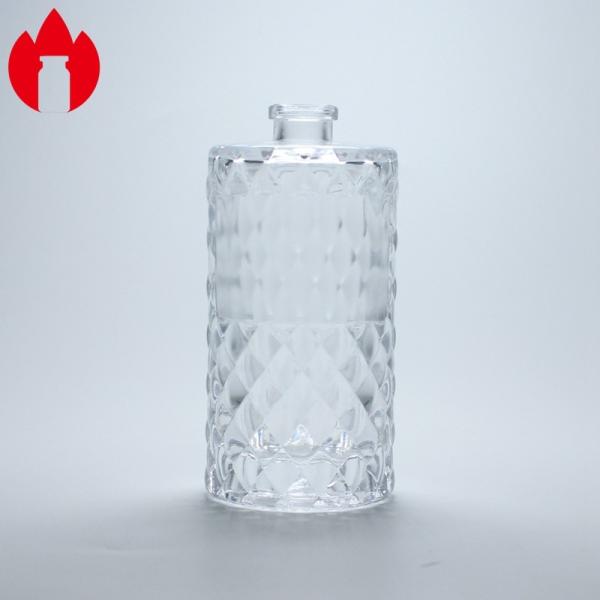 Flacon en verre de parfum transparent de 45 ml avec glaçage à chaud