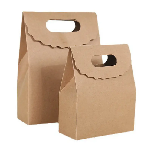 Kraft Bag Die Cut Handle Bolsa De Papel Brown Kraft Paper Packaging Bag Folding Paper Bags For Gifts