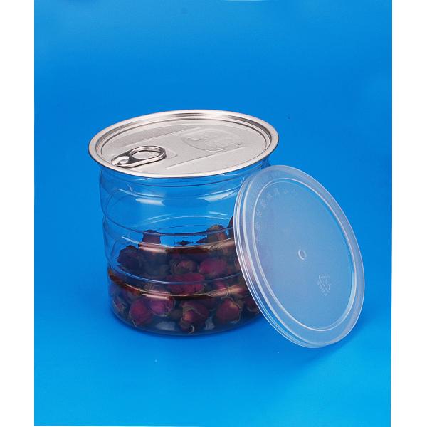 Round Leak Proof Bpa Free PET Plastic Jars Easy Open Ends 680ml Canned Food Packaging