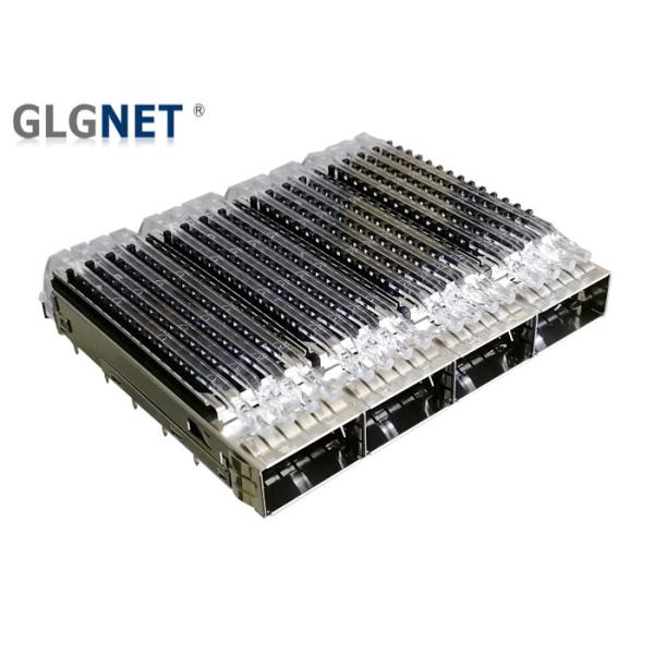 Copper Alloy Ganged Qsfp28 Cage Four Ports ISO 9001 ISO 14001 Approve