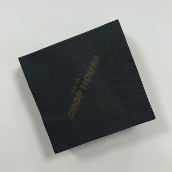 25*25 3Ply Printed Serviette Food Safe Printing Black Paper Napkin